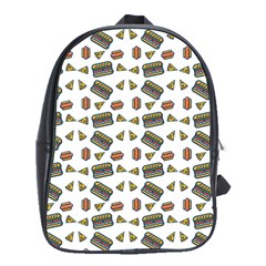 Fast Food White School Bag (large)