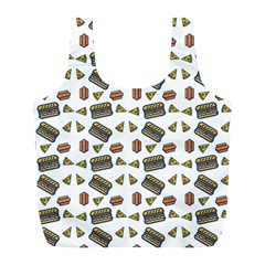 Fast Food White Full Print Recycle Bag (l)