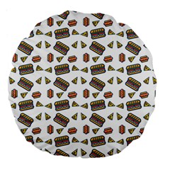 Fast Food White Large 18  Premium Flano Round Cushions