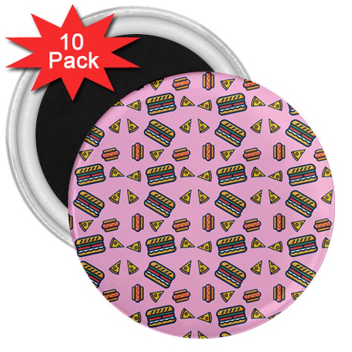 Fast Food Pink 3  Magnets (10 pack) 