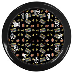 Fast Food Black Wall Clock (black)