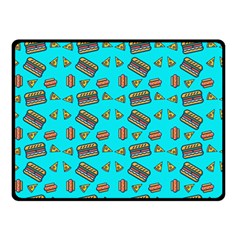 Fast Food Blue Double Sided Fleece Blanket (small)  by snowwhitegirl