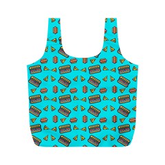 Fast Food Blue Full Print Recycle Bag (m) by snowwhitegirl