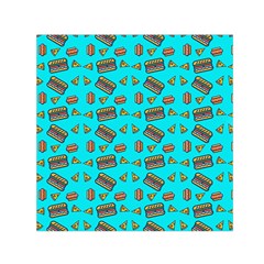 Fast Food Blue Small Satin Scarf (square)