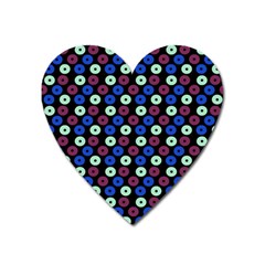 Eye Dots Blue Magenta Heart Magnet