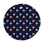 Eye Dots Blue Magenta Round Ornament (Two Sides) Front