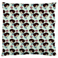 Redhead Girl Blue Large Cushion Case (one Side) by snowwhitegirl