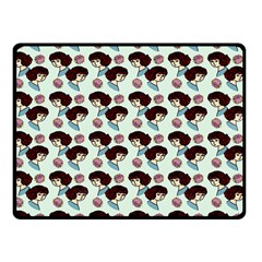 Redhead Girl Blue Double Sided Fleece Blanket (small)  by snowwhitegirl