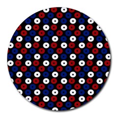 Eye Dots Red Blue Round Mousepads