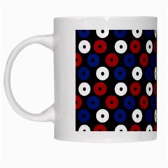 Eye Dots Red Blue White Mugs by snowwhitegirl