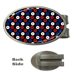 Eye Dots Red Blue Money Clips (oval) 