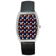 Eye Dots Red Blue Barrel Style Metal Watch