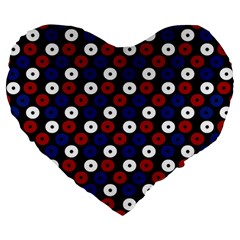 Eye Dots Red Blue Large 19  Premium Heart Shape Cushions