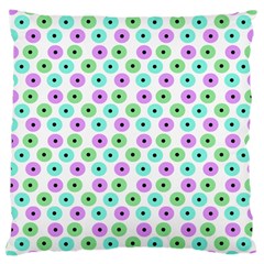 Eye Dots Green Violet Large Cushion Case (two Sides)