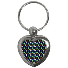 Eye Dots Green Blue Red Key Chains (heart)  by snowwhitegirl