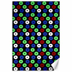 Eye Dots Green Blue Red Canvas 12  X 18  