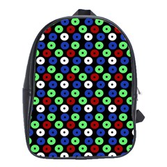 Eye Dots Green Blue Red School Bag (large)
