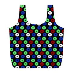 Eye Dots Green Blue Red Full Print Recycle Bag (l)