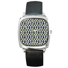 Eye Dots Grey Pastel Square Metal Watch by snowwhitegirl