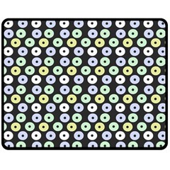 Eye Dots Grey Pastel Double Sided Fleece Blanket (medium) 