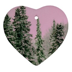 Winter Trees Pink Heart Ornament (two Sides) by snowwhitegirl