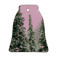 Winter Trees Pink Ornament (bell) by snowwhitegirl