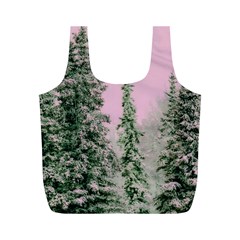 Winter Trees Pink Full Print Recycle Bag (m) by snowwhitegirl