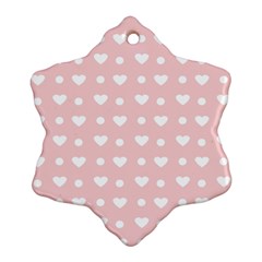 Hearts Dots Pink Ornament (snowflake)