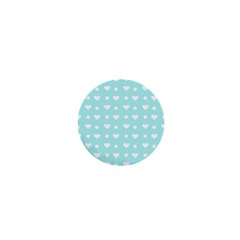 Hearts Dots Blue 1  Mini Buttons