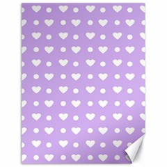 Hearts Dots Purple Canvas 18  X 24  