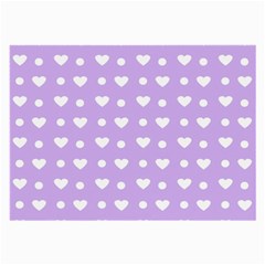 Hearts Dots Purple Large Glasses Cloth