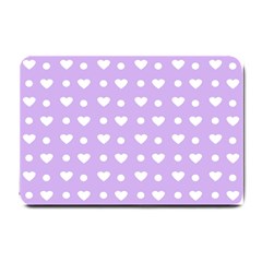 Hearts Dots Purple Small Doormat  by snowwhitegirl