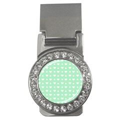 Hearts Dots Green Money Clips (cz) 