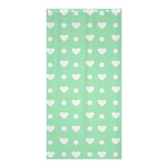 Hearts Dots Green Shower Curtain 36  X 72  (stall) 