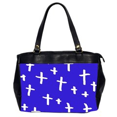 Blue White Cross Oversize Office Handbag (2 Sides)