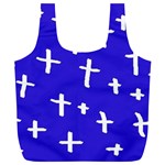 Blue White Cross Full Print Recycle Bag (XL) Back