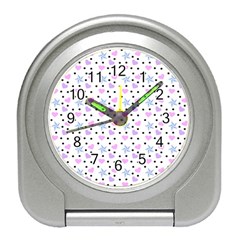 Hearts And Star Dot White Travel Alarm Clock