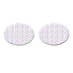 Hearts And Star Dot White Cufflinks (oval) by snowwhitegirl