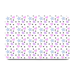 Hearts And Star Dot White Plate Mats by snowwhitegirl