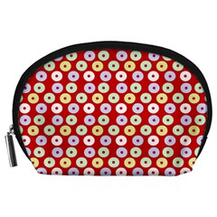 Eye Dots Red Pastel Accessory Pouch (large) by snowwhitegirl