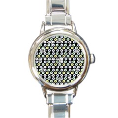 Eye Dots Black Pastel Round Italian Charm Watch