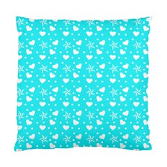 Hearts And Star Dot Blue Standard Cushion Case (one Side)