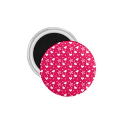 Hearts And Star Dot Pink 1 75  Magnets by snowwhitegirl