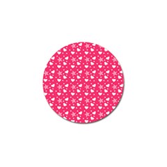 Hearts And Star Dot Pink Golf Ball Marker (10 Pack)