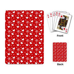 Hearts And Star Dot Red Playing Card by snowwhitegirl