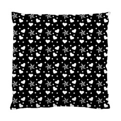 Hearts And Star Dot Black Standard Cushion Case (one Side) by snowwhitegirl