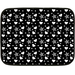 Hearts And Star Dot Black Double Sided Fleece Blanket (mini)  by snowwhitegirl