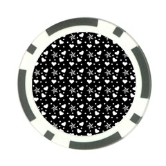 Hearts And Star Dot Black Poker Chip Card Guard (10 Pack)