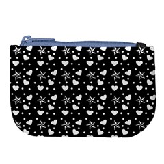 Hearts And Star Dot Black Large Coin Purse by snowwhitegirl