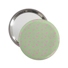 Hearts And Star Dot Green 2 25  Handbag Mirrors